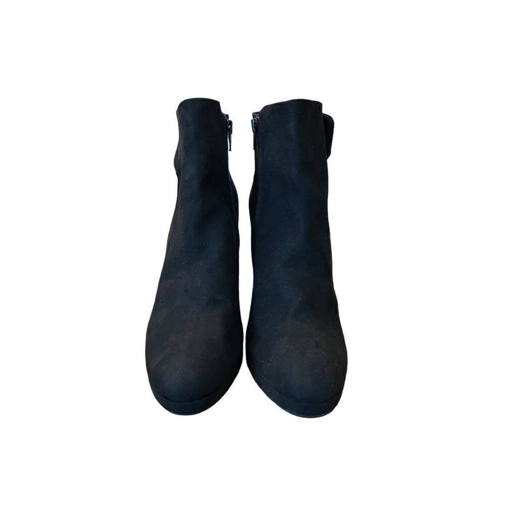 Women’s Size 9.5 M Black Faux Suede High Heel Booties LC Lauren Conrad Boots - Picture 5 of 11